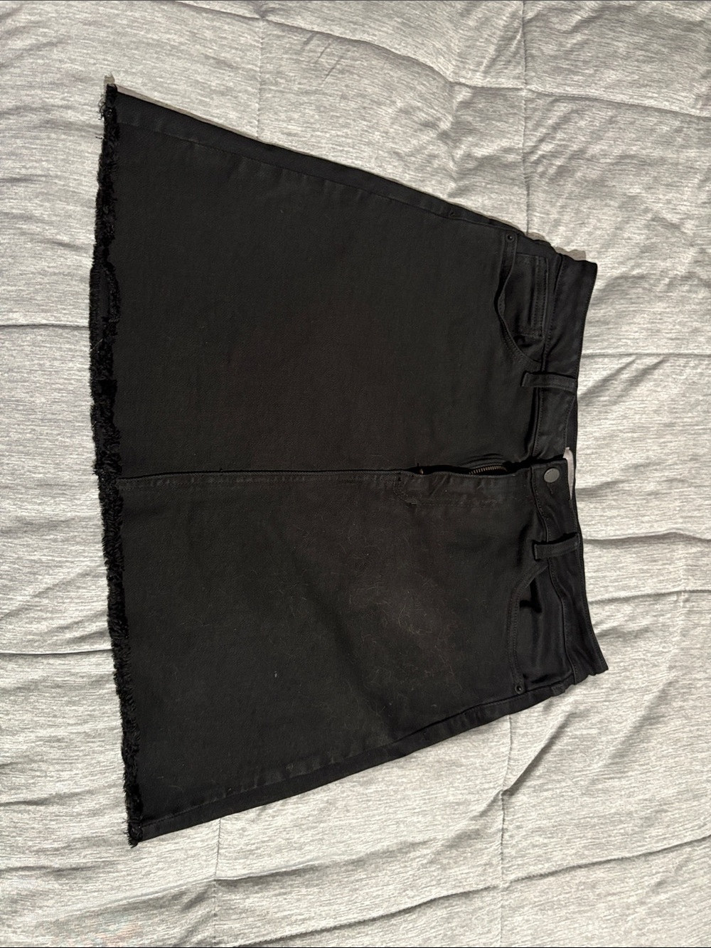 Just USA Black Frayed Hem Mini Skirt